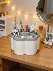 1pc 360° Creative Rotating Pen Holder, Large Capacity Luxury Minimalist Desktop Organizer, Compartment Design, Durable & Anti-Drop, Office Desk Accessory, Pencil Case, School Essential, Bathroom Decor Accessory, Bathroom Accessory, Cosmetic Organizer, Holiday Essential, Room Decor, Autumn Home Decor, Also Suitable For Back To School, Christmas, Christmas Home Decor, Christmas Stocking Filler, Christmas Gift, Gift For Women - One Size Fits All - View 8