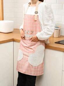 1pc Waterproof & Oil-Proof Apron With Towel Pocket, Suitable For Cooking And Baking, Ideal For Home Cleaning, Kitchen Cleaning, Stain-Resistant & Waterproof - Multicolor - View 6