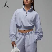 Nike Genuine JORDAN Women's Stand Collar Short Loose Pullover Sweatshirt HV0327-057 - HV0327-057 - View 13