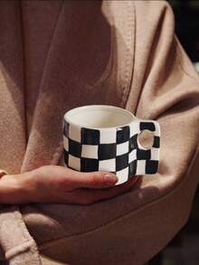 1pc Ceramic Coffee Mug, Ins Style Nordic & French Classic Black And White Striped Coffee Cup, Suitable For Kitchen Or Home, Birthday Gift And Photography Prop - Multicolor - View 8