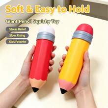 1pc Oversized Realistic Pencil Squeeze Toy, Super Soft Slow Rebound Stress Relief Toy, Fun Creative Desktop Finger Toy, Suitable For Students And Office Workers, Creative Holiday Gag Gift - Multicolor - View 4