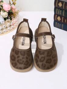 Spring/Autumn New Cute Leopard Print Soft Sole Shoes For Girls - Coffee Brown - View 14