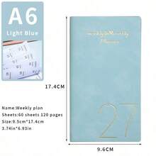 1pc A6 2027 Yearly Planner Portable Notebook 365 Days Time Management Diary Weekly & Daily Planner Back To School Gift - Multicolor - View 8