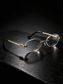 AINII 1pc European & American Retro Style Square Frame Fashion Non-Prescription Glasses, Suitable For Daily Wear, Solid Color - Transparent White - View 1