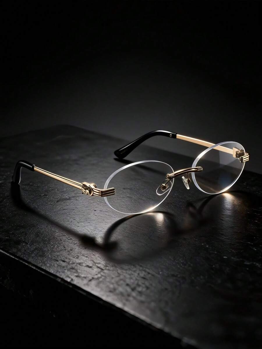 AINII 1pc European & American Retro Style Square Frame Fashion Non-Prescription Glasses, Suitable For Daily Wear, Solid Color - Transparent White - View 1