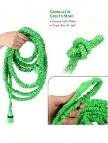 1 Set Expandable Garden Hose With Multi-Function Spray Nozzle, Lightweight Flexible Kink-Free Hose Kit, Suitable For Yard Lawn Care, High-Pressure Outdoor Watering Irrigation, Car Washing, Patio Cleaning, Pet Bathing - A - View 4