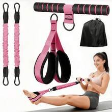 Foot Pedal Resistance Band Home Fitness Sit-Up Assistant Abdominal And Leg Slimming Elastic Rope, Pink Latex Foot Pedal Resistance Band - Multicolor - View 1