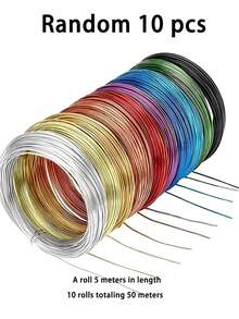 10 Rolls Total Length 1968.5 Inches, 1mm Flexible Anodized Process Consumables, Suitable For Beading, Gardening Tree Shaping, Bonsai Styling, Home Decor, Jewelry Making, Non-Elastic, Random Color - Aluminum Wire - View 6