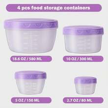4pcs Transparent Colorful Bento Box, Yogurt Cup, Lunch Box, Salad Bowl, Yogurt Cake Dessert Box, Stackable Food Storage Container Set With Lids, Transparent Plastic With Measurement Scale, Reusable Airtight Storage Box, Refrigerator Fruit Vegetable Snack Storage, Home Kitchen Supplies, For Christmas, Halloween, Valentine's Day, Birthday Party - Multicolor - View 14