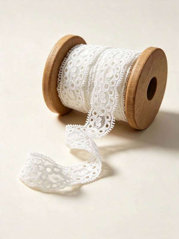 2.6cm 10Y Elastic Lace Trim DIY Handmade White Floral Elastic Lace Fabric For Sewing Gift Packaging Decoration