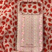 Girl Gold-Plated Gentle Floral INS Style Phone Case Compatible With IPhone 15, 17 Pro, 17 Pro Max, 16 Pro Max, 17 New Model Full Coverage Protective Cover, 15 Pro Soft Hand-Carried - Pink - View 4
