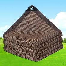 1pc 90% Coffee Color Shade Net, Shade Net Suitable For Garden Patio, Plant Shade Sail, Greenhouse, Outdoor Pavilion, Lawn, Shade Cloth Suitable For Dog House, Easier To Hang Shade Net Cover - A - View 3
