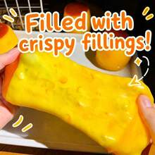 1pc Crispy Pudding Squishy Toy, No Rebound Dent, Crisp Sound When Squeezed, Includes Building Block Clay, Hard And Soft Texture, Handmade Toy, Stress Relief Squishy/Classroom Toy, Soft And Chewy, Halloween - Multicolor - View 4