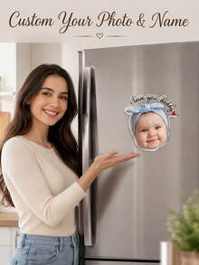 Customized Fridge Magnets, Personalized Acrylic Shaped Fridge Magnets With Photo Pet Portrait, Waterproof Fridge Magnets, Home Decor - Multicolor - View 2