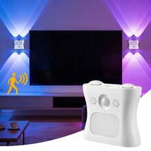 1/2/3/4/6入雙頭貓眼感應壁燈 USB充電式 RGB小夜燈 3/7色模式 無段調光 適用臥室/樓梯/衣櫥 現代簡約美學射燈 - 彩色 - 查看 3