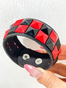 Sweet & Cool Subculture Acrylic Wide Bracelet Collection Y2K Gothic Bat Demon Eye Cross Skull Rivet Hot Girl Wristband Accessory - Multicolor a - View 6