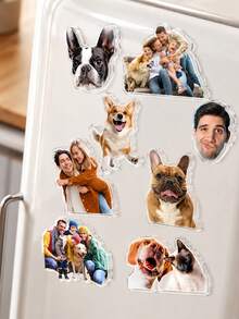 Customized Fridge Magnets, Personalized Photo Magnets Fridge Decor, Acrylic Children, Family, Father, Mother, Family Photo Frame Magnets, Decorative Storage Box - Multicolor - View 4