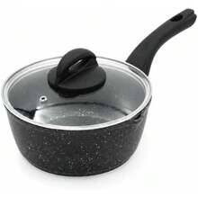 Black Saucepan With 18 Cm Diameter, Non‑Stick Interior And Scratch‑Resistant Surface, Fitted With Cool‑Touch Handles, Compatible With Induction, Electric And Gas Hobs. - View 10