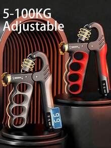 1pc 5-100kg Portable Arm Strength Training Grip Exerciser, Adjustable Counting Grip Strength Trainer, Finger Exerciser, Stretching, Wrist Expander, Suitable For Gym, Muscle Workout, Fitness Equipment, Strength Training - Multicolor - View 3