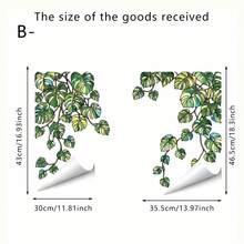 2pcs/Set Stained Glass Lemon Vine Window Clings, Static Cling Hanging Plant Window Decals, Double-Sided Non-Adhesive Film For Sliding Glass Doors Kitchen Home Window Decor - Multicolor - View 13