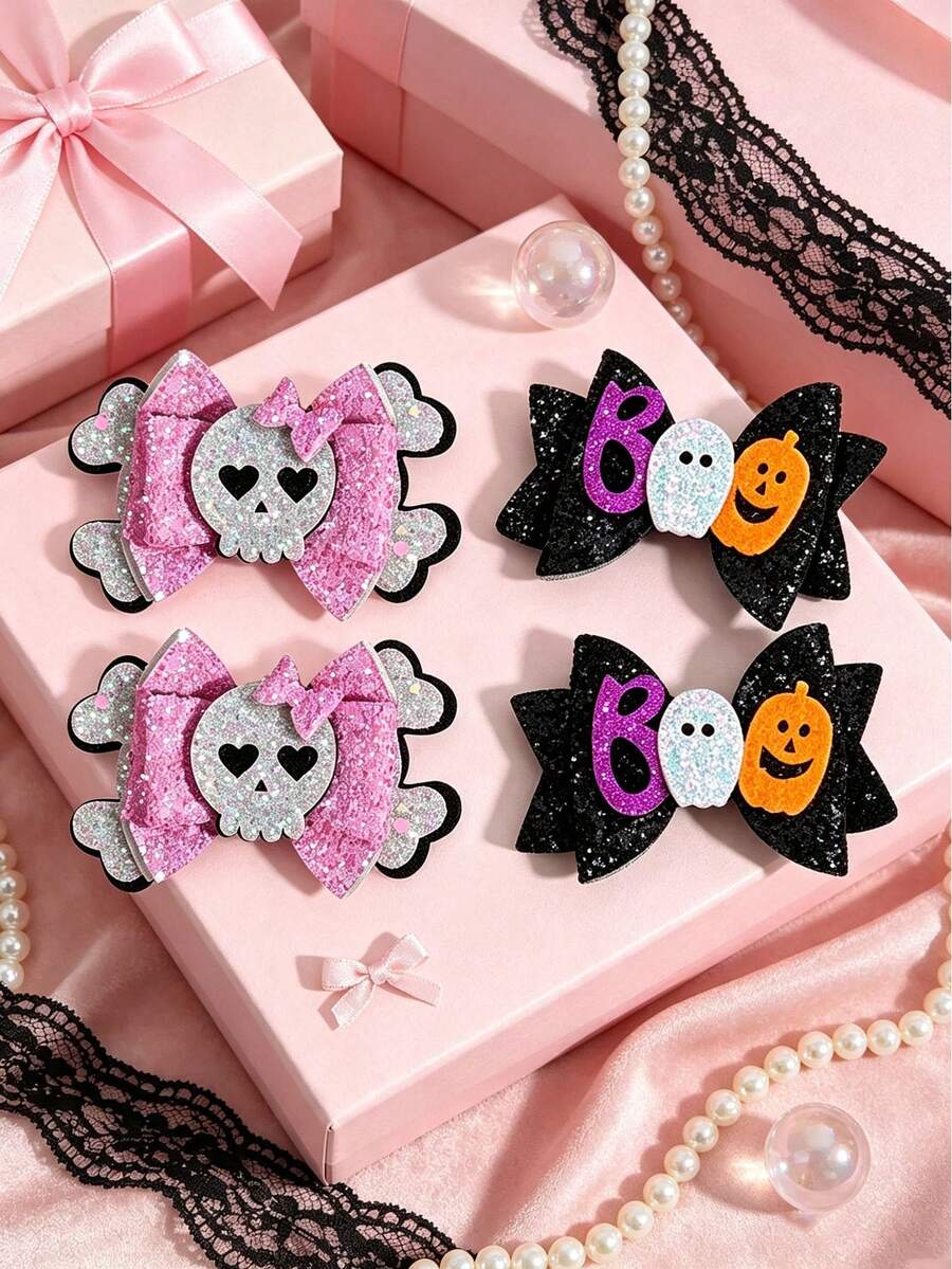 1pc Halloween Sequin Hair Clip - Cartoon Halloween Theme Accessory Hair Decoration, Suitable For Halloween Party, Costume Night - Multicolor 2 - View 1