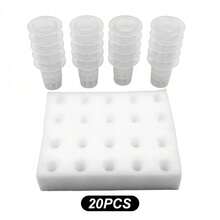 20/10pcs Plastic Hydroponic Vegetable Baskets (With Square Sponge Planting Baskets), Secures Seeds, Prevents Drifting, Transparent To See Roots, Balcony Greenhouse Hydroponic System Accessories, Soil-Free Planting Cups - A - View 14