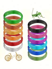 10 Rolls Total Length 1968.5 Inches, 1mm Flexible Anodized Process Consumables, Suitable For Beading, Gardening Tree Shaping, Bonsai Styling, Home Decor, Jewelry Making, Non-Elastic, Random Color - Aluminum Wire - View 2