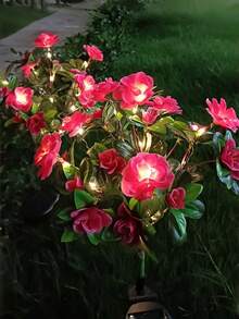 1pc Rhododendron Solar Light, Garden Light, Waterproof Solar Light With Colorful Artificial Rhododendron Flower, Suitable For Decorating Yard, Path, Patio, Porch And Lawn - Azalea - View 10