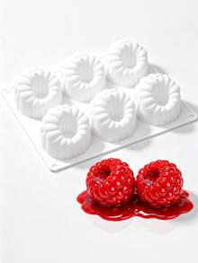 2pcs Raspberry Silicone Molds, 3D Fruit Silicone Molds | 6-Cavity Raspberry Silicone Molds, Suitable For Mousse, Jelly, Chocolate, Cake Decoration - View 1