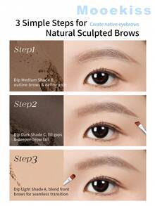 Mooekiss 3-Color Eyebrow Powder Suitable For Daily Makeup, Can Be Given As A Gift To Girlfriend - 01 Ebony Brown - View 7