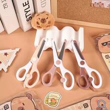 1pc Children's Straight Scissors, Kids Stationery Scissors With Plastic Handle, Tip, Right-Handed, For Classroom, School And Home Use - Multi-color S - View 7