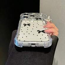 極簡黑色波點蝴蝶結十字設計防震手機殼，夏季日常必備，適用於 Apple 17 17 Pro 17 Pro Max - 彩色 - 查看 4
