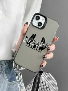 Street Hip Hop Gesture Symbol Rapper JuL C'est Pas Des Lol Print Daily Use Black Phone Case, With Shockproof Matte Back, Provides Protection For Phone, Black Durable Full Coverage Hard Phone Protective Shell - Multicolor - View 5