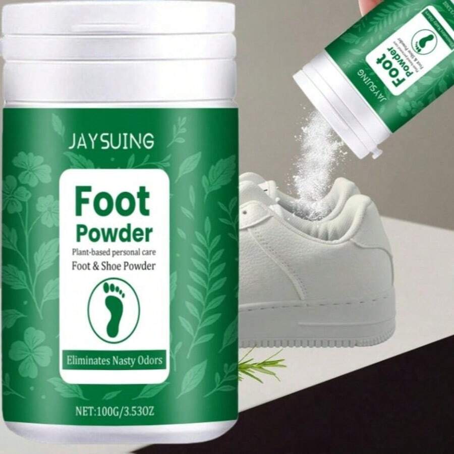 JAYSUING 100g Bedak Penghilang Bau Kaki dan Sepatu, Diperkaya dengan Vitamin E dan Rosemary, Menghilangkan Bau, Formula Penyerap Keringat Rendah Alergi, Cocok untuk Semua Jenis Kulit, Menjaga Kaki Tetap Segar, Bedak Penghilang Bau - lainnya - View 1