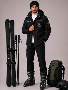 CZRLHYT Men's Hooded Drawstring Soft Shell Jacket, Suitable For Sports And Casual Wear, Front Large Pockets, Ideal For Daily Outdoor Outfits, Versatile - Black - View 2