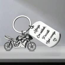 Customizable Motorcycle Keychain, Engravable, Perfect Gift For Motorcycle Enthusiasts. Personalized Helmet Keychain Suitable For Men, Backpack Decoration, Pendant, Perfect Souvenir For Holiday Gatherings And Small Gift For Friends, Boyfriend, Father - Silver - View 6
