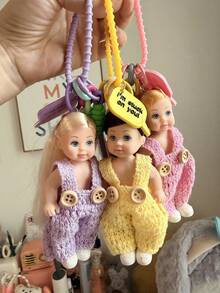 1pc 1pc [Dopamine Girl Series] Bag Charm Soft Keychain Bag Accessory DIY Jewelry Decoration Gift - Multicolor - View 1