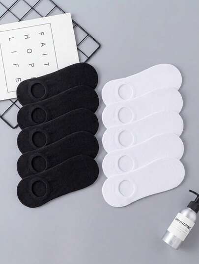 15/10/5 Pairs Women's Invisible Socks, Breathable Cotton Blend Low-Cut Summer Socks, Suitable For Daily Wear