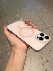 奢華磨砂透明超薄無邊框散熱磁吸手機殼，相容 iPhone 17 Pro 17 16 Pro Max 16 Pro 16 15 Pro Max 15 Pro Max 15 Pro 15 14 Pro Max 14 Pro 14 13 Pro Max 13 Pro 13 12，透明無線充電防震防摔硬殼 - 粉色 - 查看 2