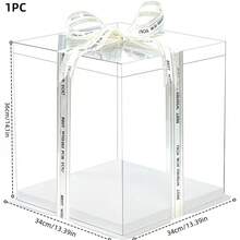 1/2/5PCS Transparent Gift Box - Available In Multiple Styles, It Can Be Used For Packaging Flowers And Shoes. Suitable For Various Festivals, Celebrations And Outdoor Gatherings, And Can Be Used Throughout The Year.(Includes Ribbons) - A - View 37