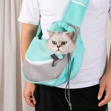 Small Dog Harness, Pet Cat Wearable Wallet Style One Shoulder Bag, Hands-Free Chest Carry Single Backpack Pet Bag, Dog Front Chest Pet Backpack, Outdoor Head-Out Breathable Crossbody One Shoulder Cat Bag - Multiple Styles - View 2