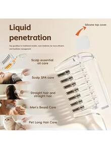 1pc Scalp Massage Liquid Applicator, Transparent Liquid Reservoir Design, Steel Ball Roller Dispenser, Even Application, Scalp Massage, Easy To Use, Practical Hair Care Nourishing Tool - Multicolor - View 6