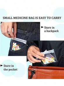 50/20/10pcs Reusable Transparent Slider Storage Bags, Waterproof Sealed Self-Sealing Bags, Can Store Pills, Earrings, Rings, Jewelry, Small Items, Back To School, Home Storage, Travel Portable Organizer Accessories, Portable Multi-Functional Storage Small Bags - Multicolor - View 4