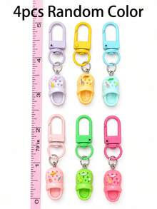 2/4/6pcs Colorful Mini Clog-Shaped Keychain, Creative Resin Colorful Mini Clogs Pendant Key Ring Set, Suitable For Women Men Bags Backpacks Gifts - A - View 10
