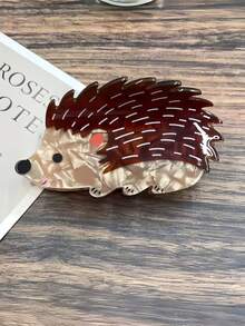 1pc Cute Giraffe Shaped Acetate Fiber Hair Clip, Cartoon Animal Design, Brown Spotted Pattern, Acrylic Hair Accessory, Fun Wildlife Theme, Suitable For Women And Girls Hair Accessories - Multicolor - View 10