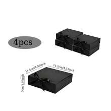 10pcs Black Gift Boxes With Lids, Groomsman Proposal Boxes, Luxury Black Gift Boxes With Ribbons, Suitable For Weddings, Birthdays, Parties, Graduations, Valentine's Day, Back To School And Other Occasions - Black - View 10