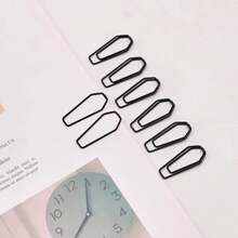 20pcs Coffin Shaped Metal Paper Clips, Halloween Gift Funny Paperclips, Office Stationery Bookmarks, Black Document Organizer Clips - One Size Fits All - View 1