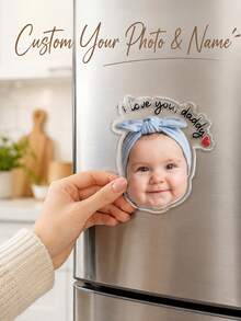 Customized Fridge Magnets, Personalized Acrylic Shaped Fridge Magnets With Photo Pet Portrait, Waterproof Fridge Magnets, Home Decor - Multicolor - View 1