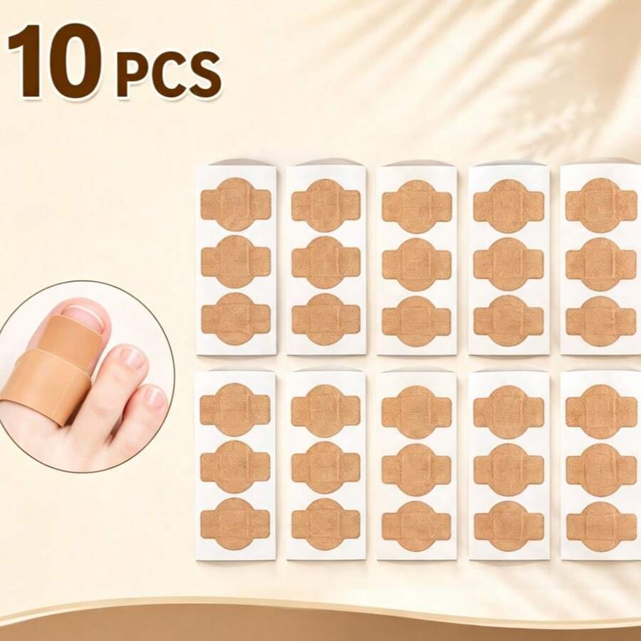 10pcs Toe Protection Pads, Skin-Friendly Breathable Toe Cushion Pads, Daily Foot Care Accessories - Beige - View 1