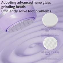 ICEWLESS Electric Foot Callus Remover Rechargeable Foot File 2 Glass Grinding Heads Dual Speed Pedicure Tool For Dead Skin Hard Skin Cracked Heels Foot Care - View 7